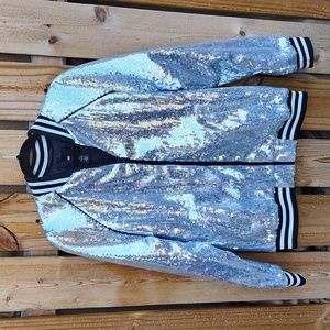 Sequined bomber jacket